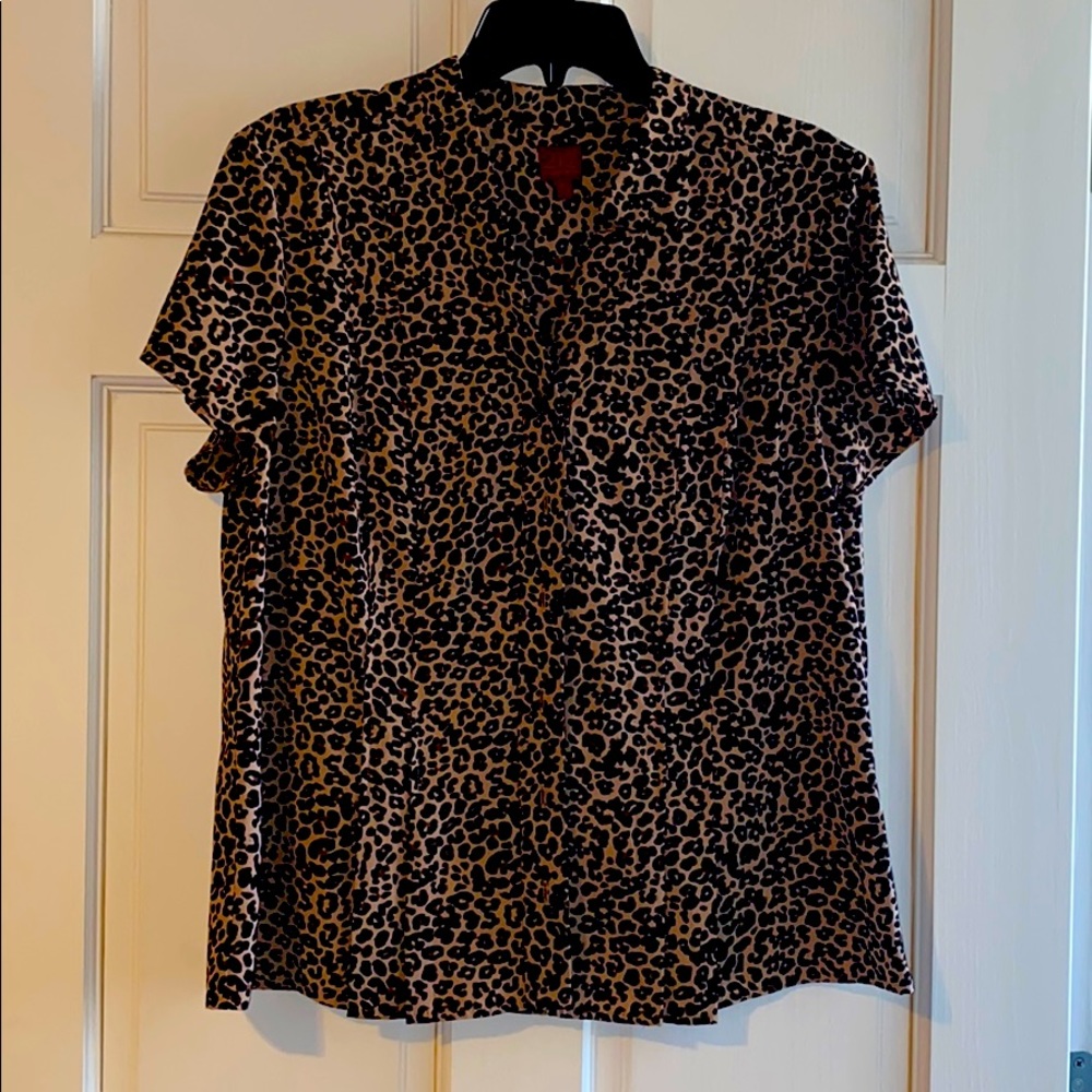Cheetah print button up shirt